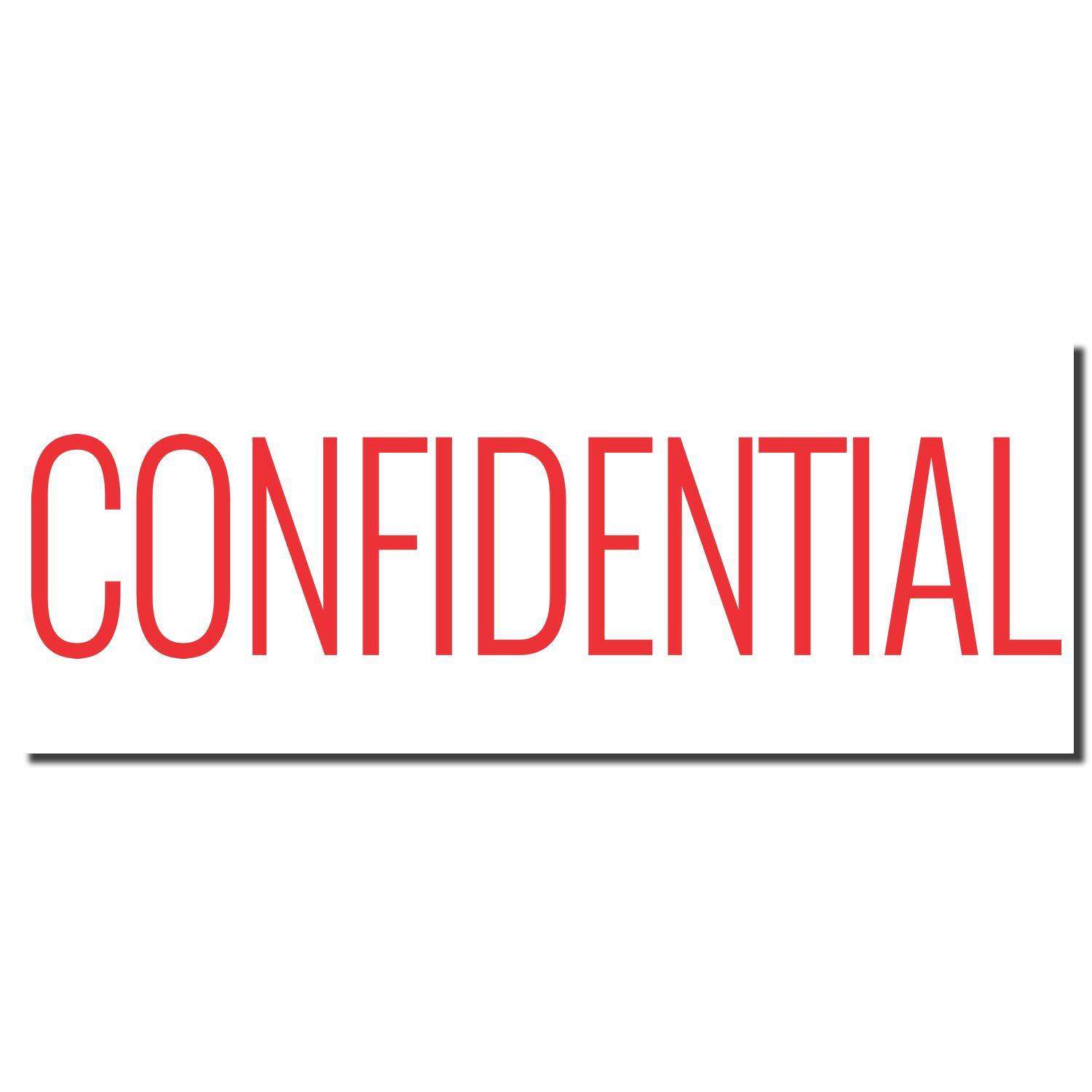 Red Confidential Xstamper Stamp imprint showing the word CONFIDENTIAL in bold red letters on a white background.
