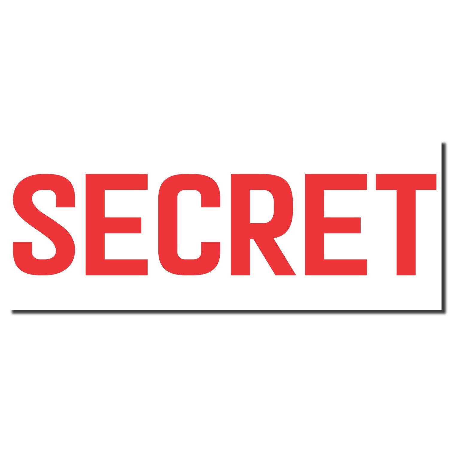 Image of the Secret Xstamper Stamp imprint showing the word "SECRET" in bold red letters on a white background.