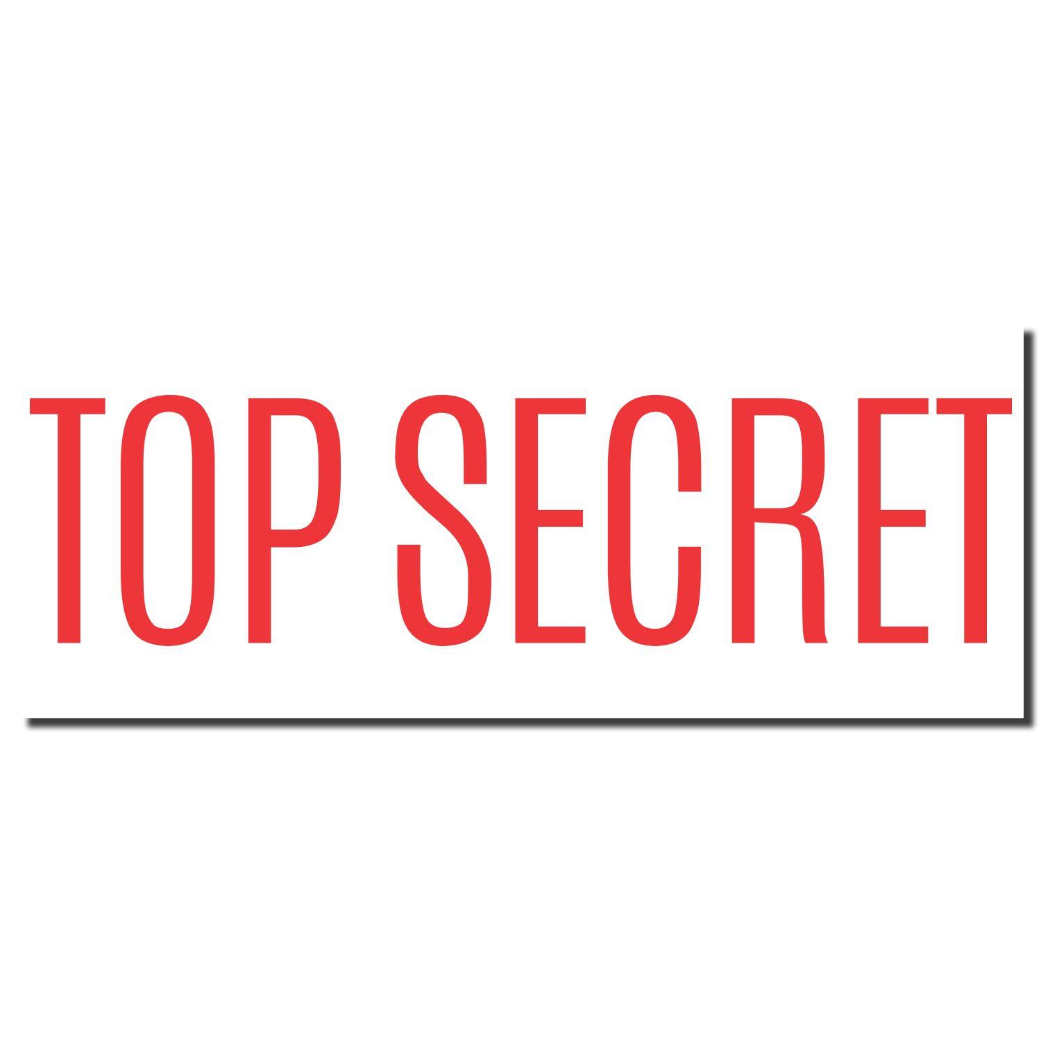 Image of a red "TOP SECRET" imprint from the Top Secret Xstamper Stamp on a white background.