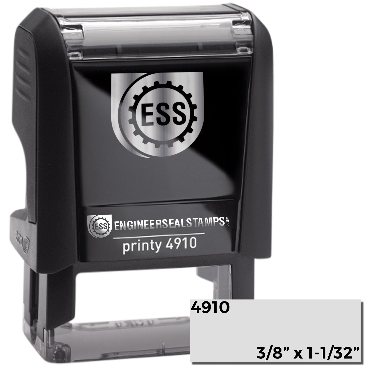 Custom Self Inking Stamp Trodat 4910 Size 3/8 x 1-3/32, featuring a sleek design, ideal for personalized stamping, office use, and quick impressions.