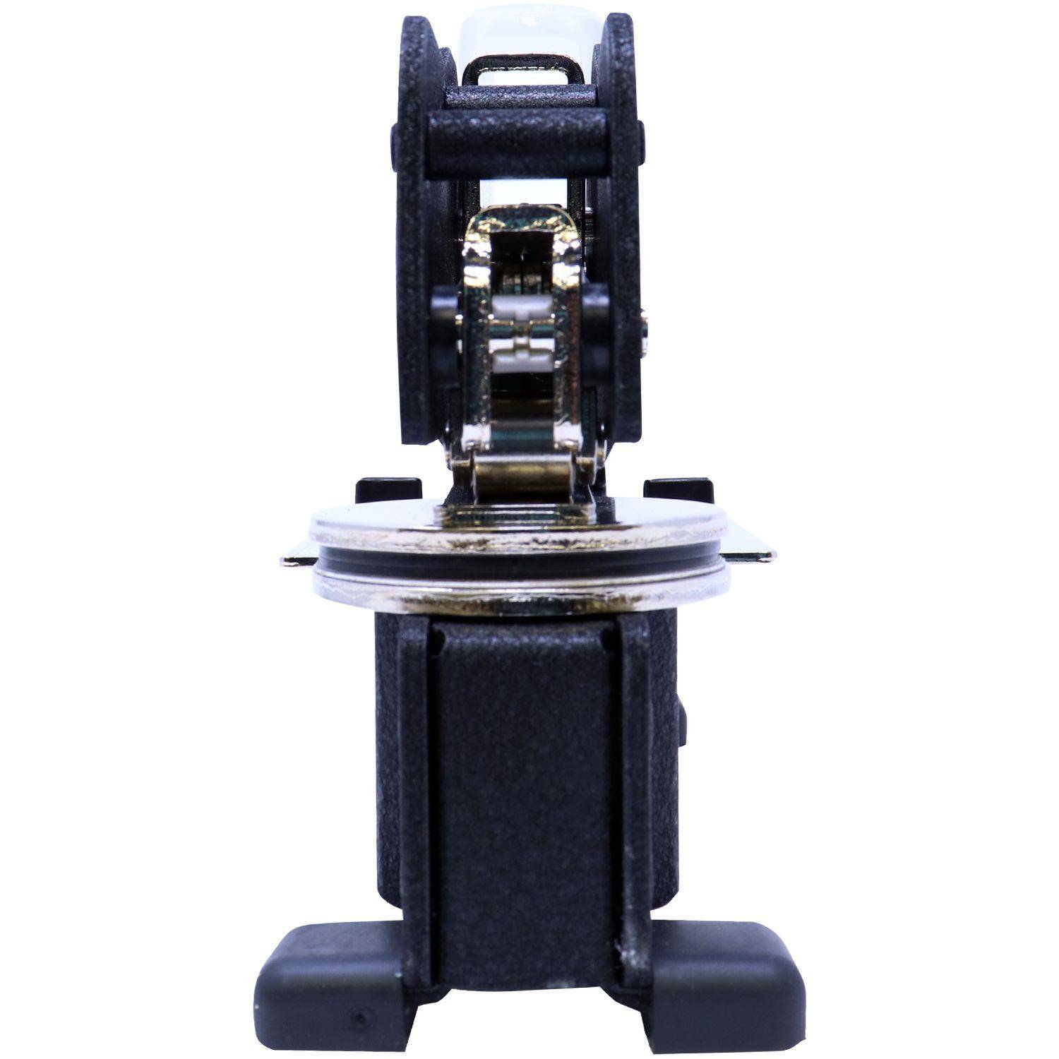 Close-up front view of the Engineering Geologist Extended Long Reach Desk Seal Embosser, showcasing its detailed metal components and sturdy design.