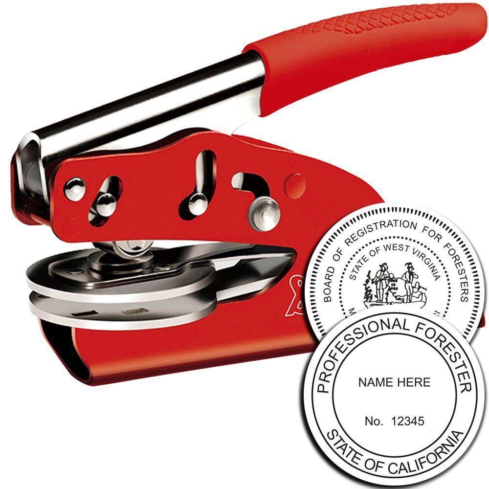 Forester Red Soft Seal Embosser - Engineer Seal Stamps - Embosser Type_Handheld, Embosser Type_Soft Seal, Type of Use_Professional