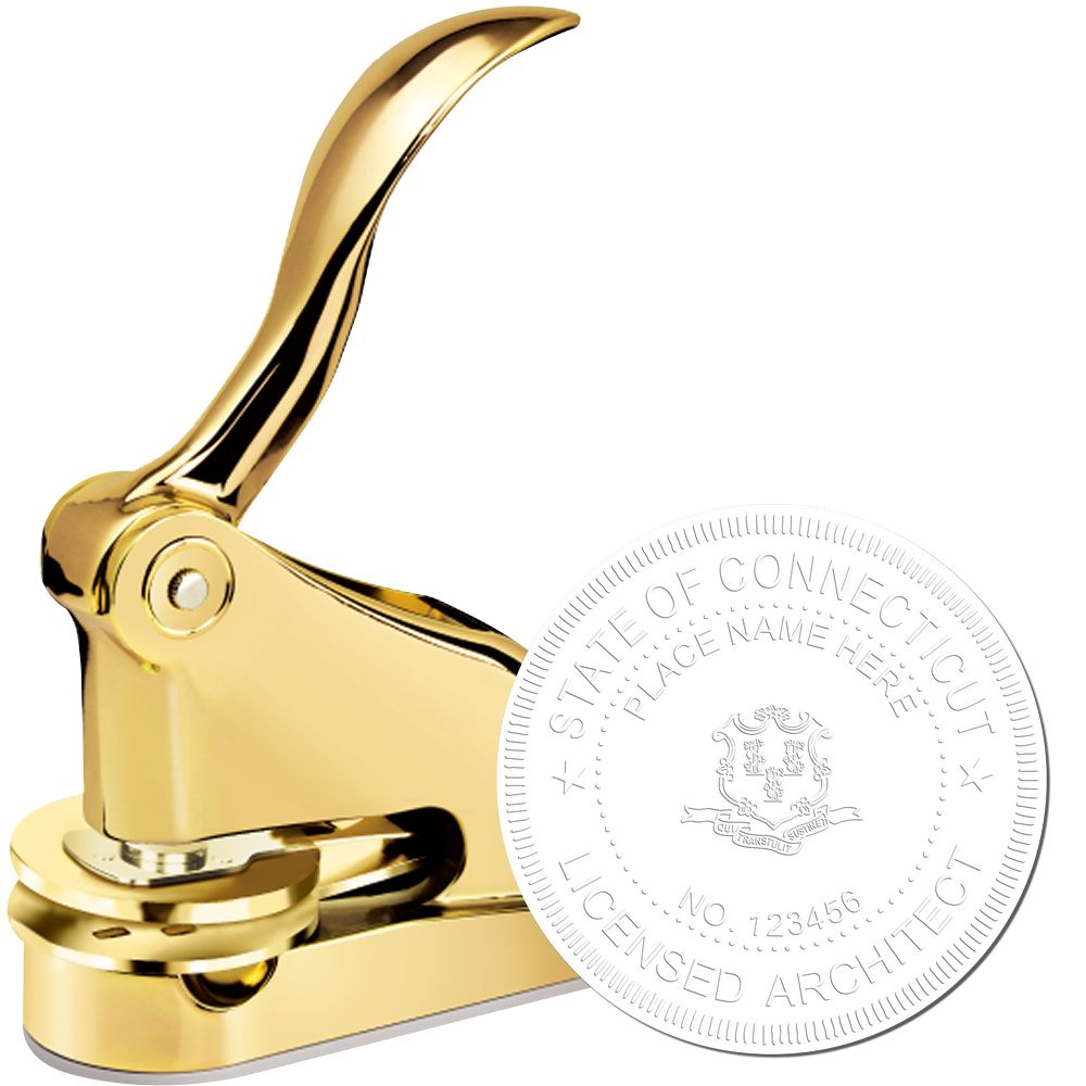The main image for the Gift Connecticut Archtiect Seal depicting a sample of the imprint and imprint sample