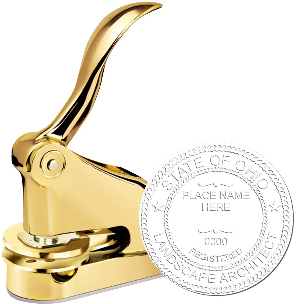 The main image for the Gift Ohio Landscape Architect Seal depicting a sample of the imprint and imprint sample