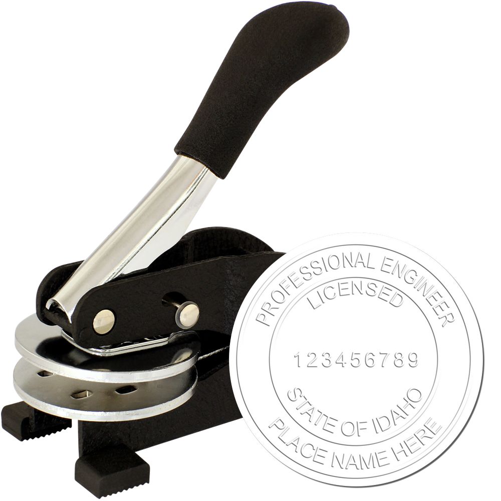 The main image for the Idaho Engineer Desk Seal depicting a sample of the imprint and electronic files