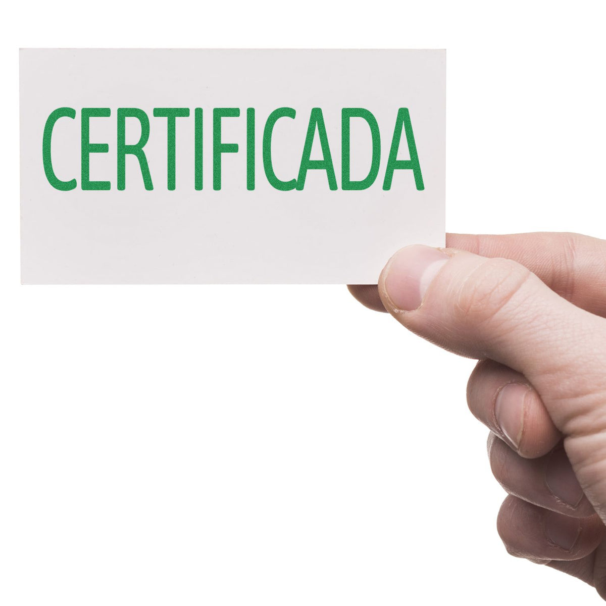 Large Self-Inking Certificada Stamp In Use