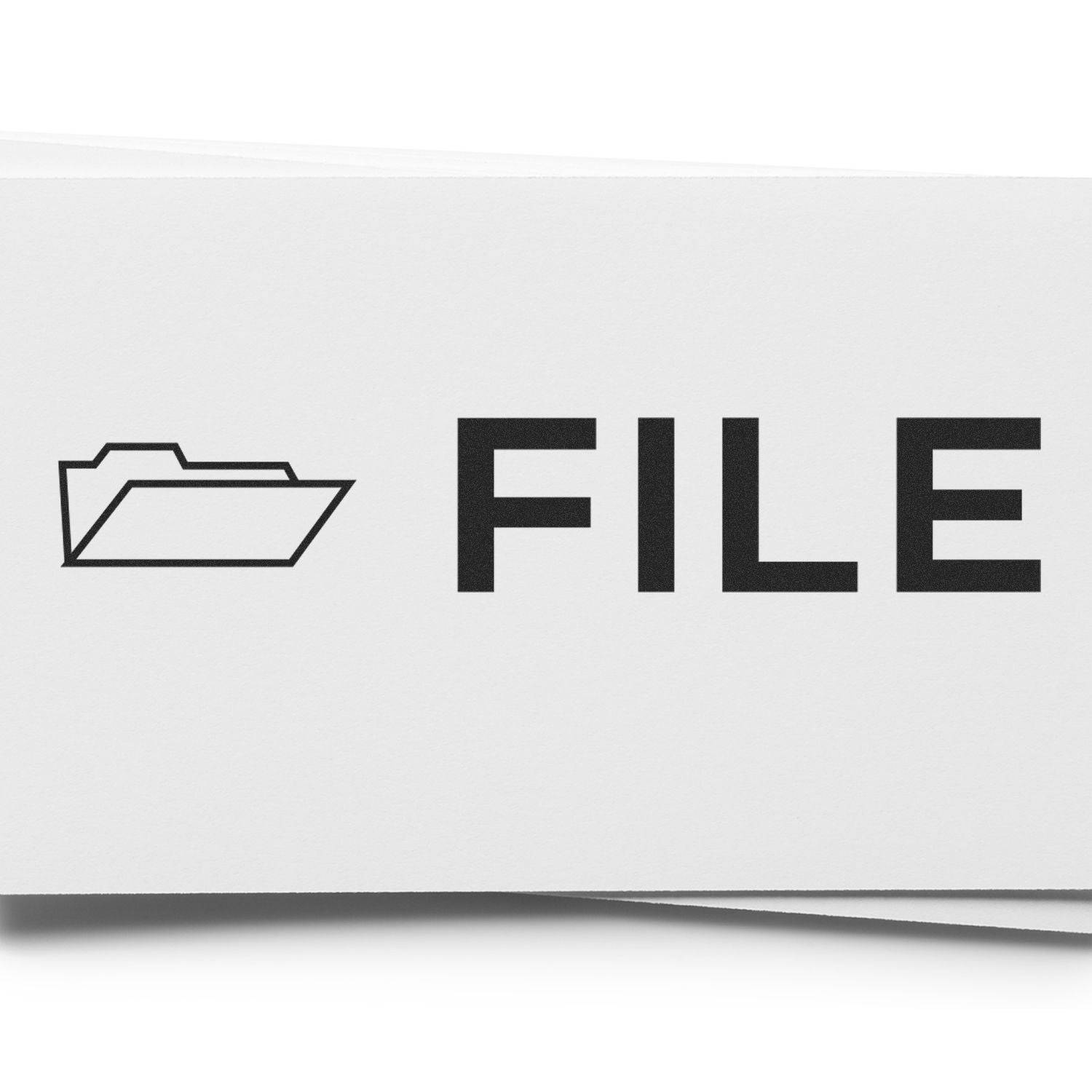 Large Pre-Inked File with Envelope Stamp showing a file icon and the word FILE in bold black letters on a white background.