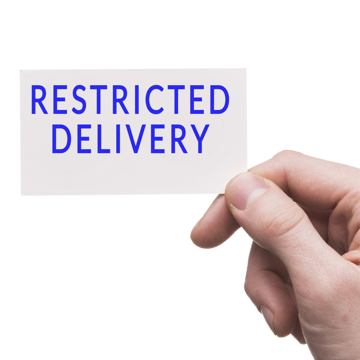 Large Restricted Delivery Rubber Stamp In Use Photo