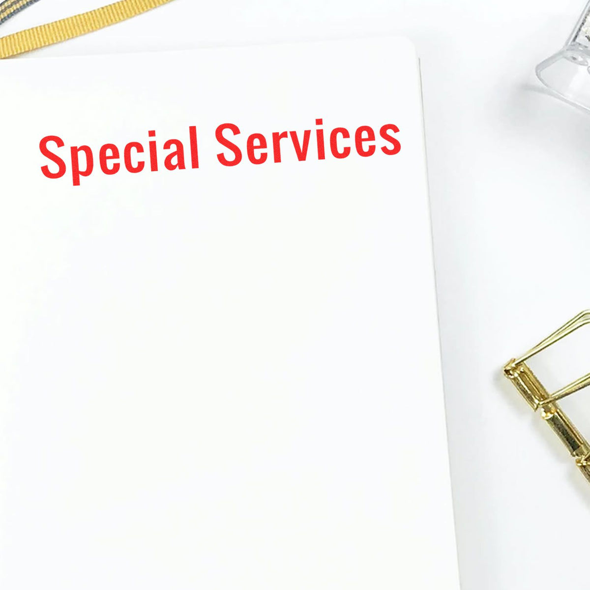 Large Special Services Rubber Stamp In Use Photo