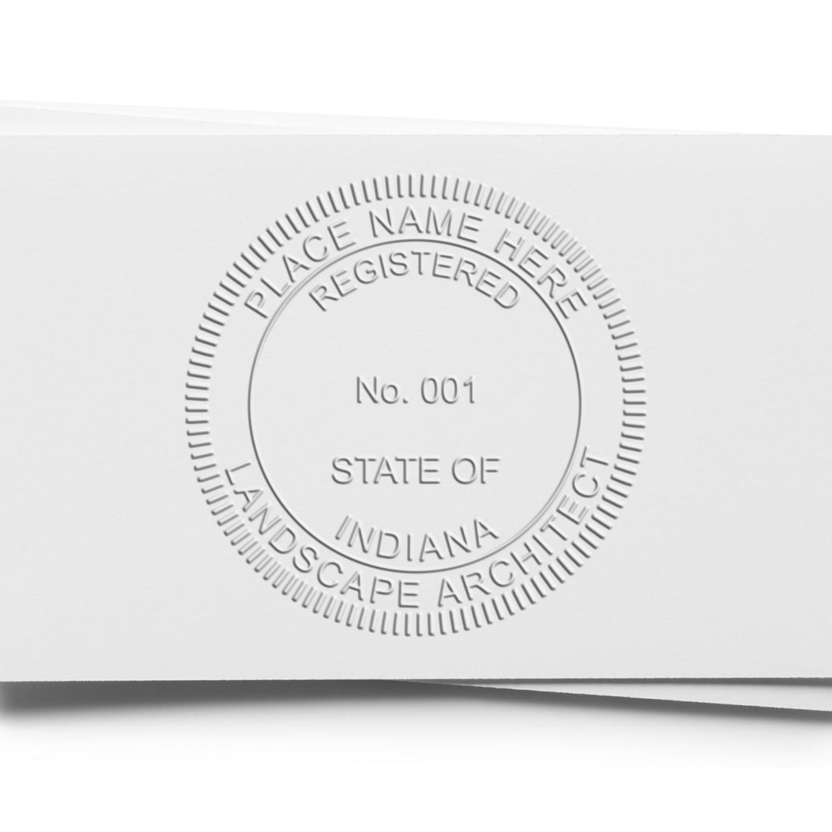 A stamped imprint of the Gift Indiana Landscape Architect Seal in this stylish lifestyle photo, setting the tone for a unique and personalized product.