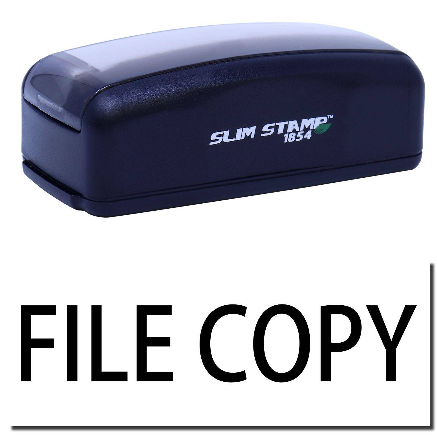 Large Pre-Inked File Copy Stamp in black with FILE COPY text below. Compact design, ideal for office use.