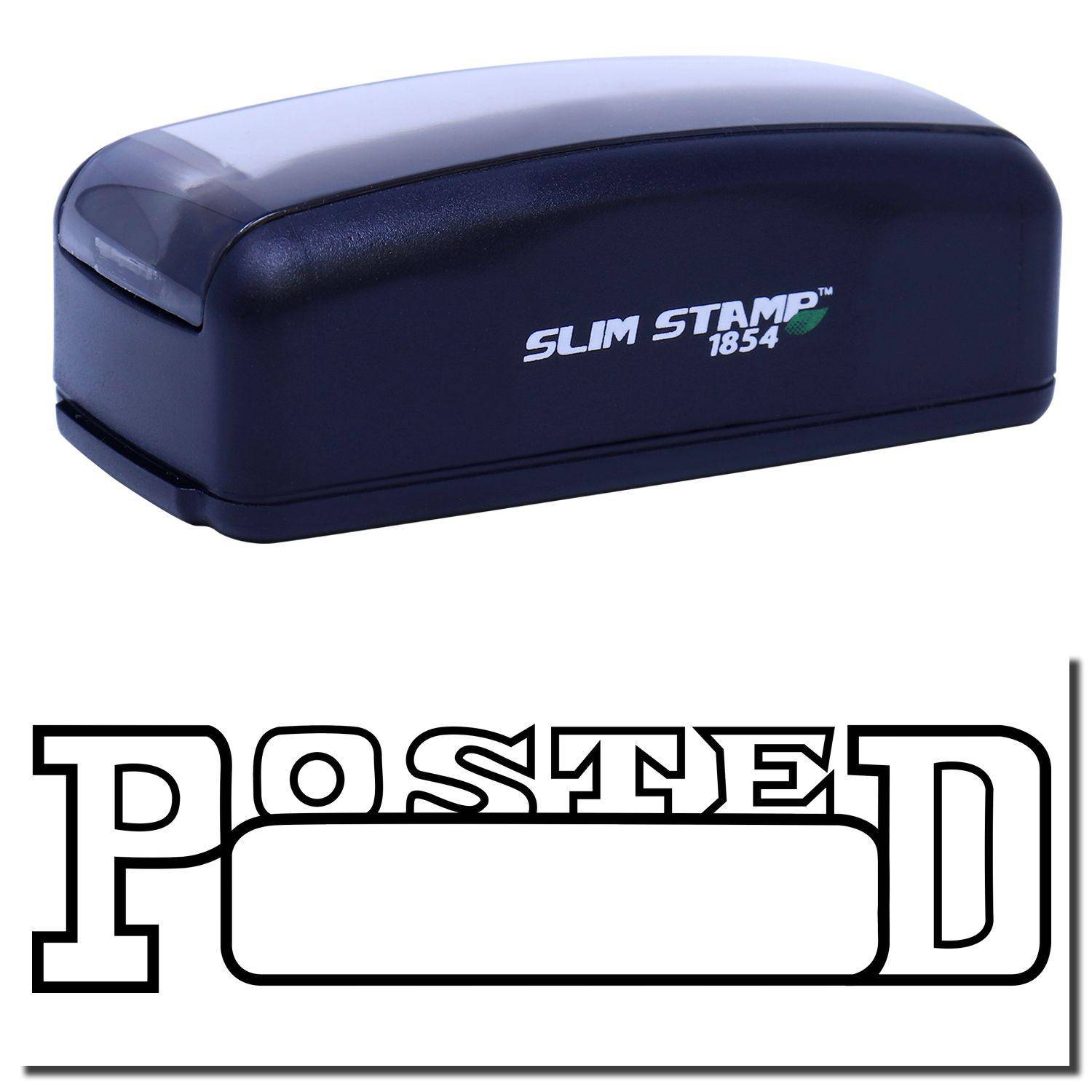 Large Pre-Inked Posted with Date Box Stamp in black, showing the stamp design with POSTED text and a blank date box below.