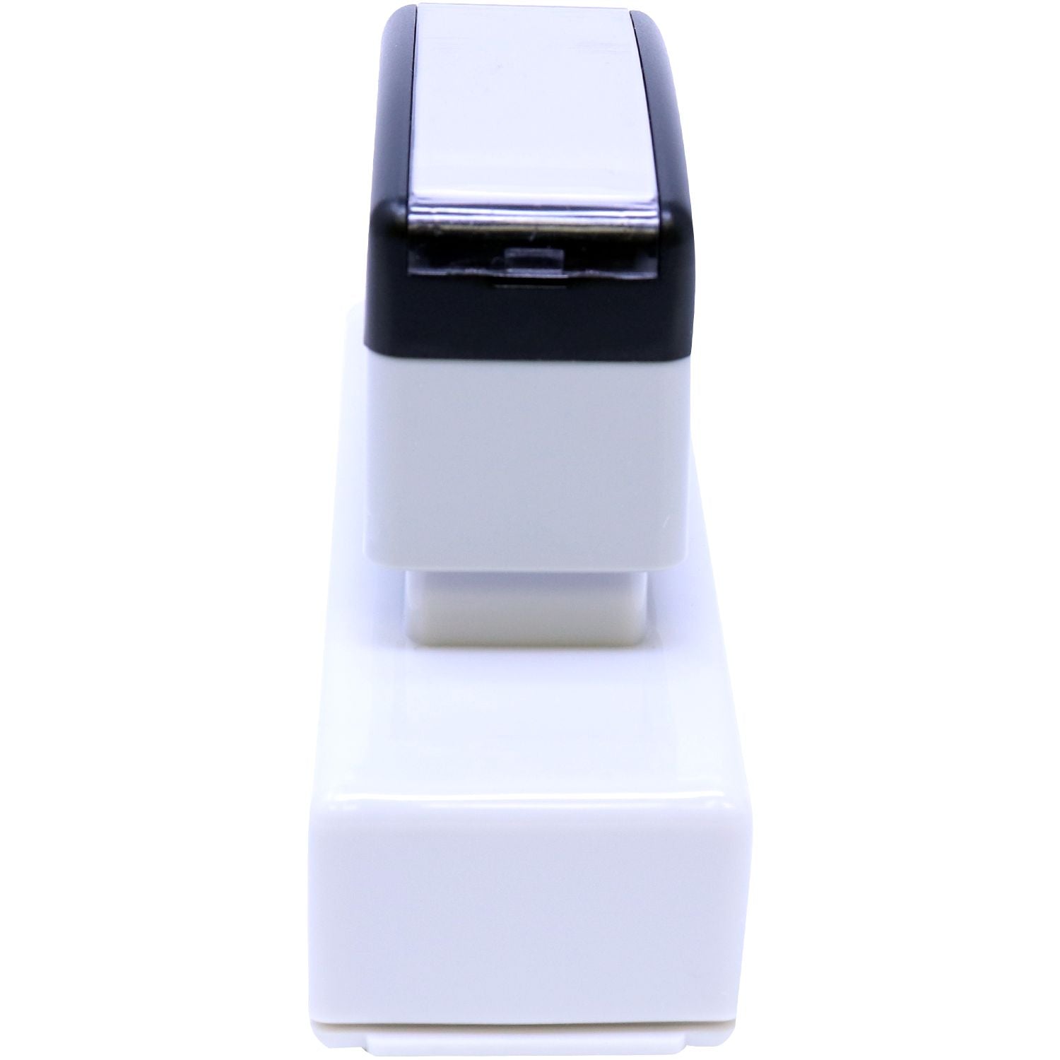 MaxLight Pre-Inked Stamp Identification Notary Stamp in white and black, shown from the top and side view on a white background.