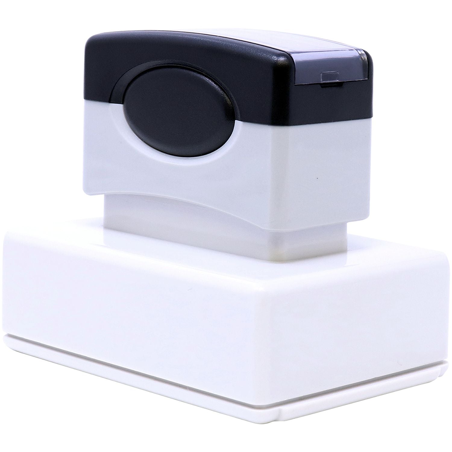 MaxLight Pre-Inked Notary Certified Copy Stamp with a black and white design, shown from a back angle on a white background.