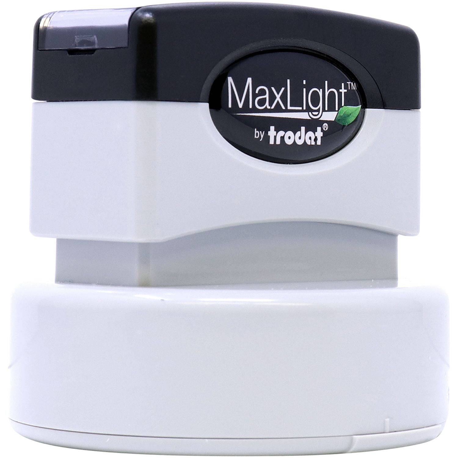 MaxLight Pre-Inked Professional Engineer Stamp of Seal by Trodat, featuring a compact, white and black design with the MaxLight logo prominently displayed on the front.