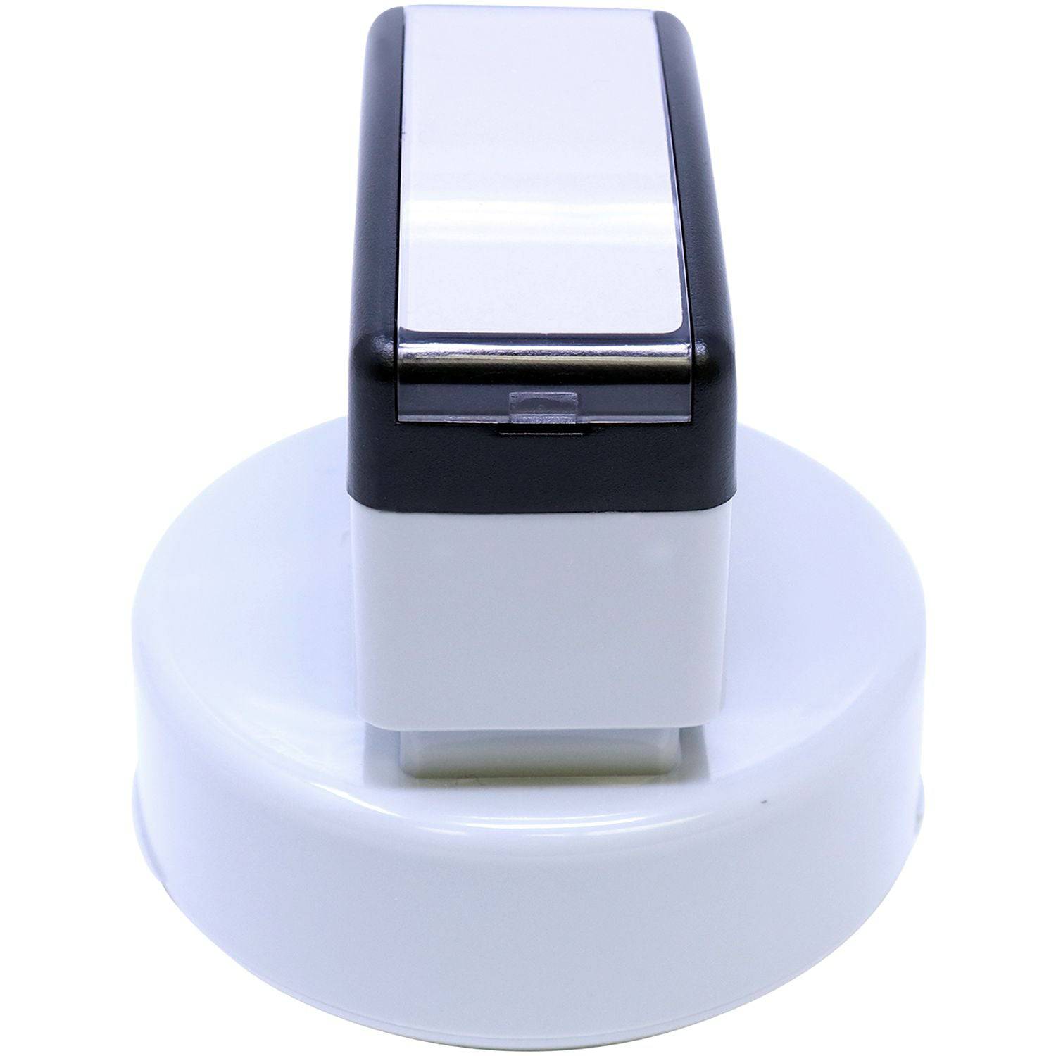 MaxLight Pre-Inked Professional Engineer Stamp of Seal, featuring a rectangular black and white stamp mounted on a round white base, designed for clear and precise stamping.