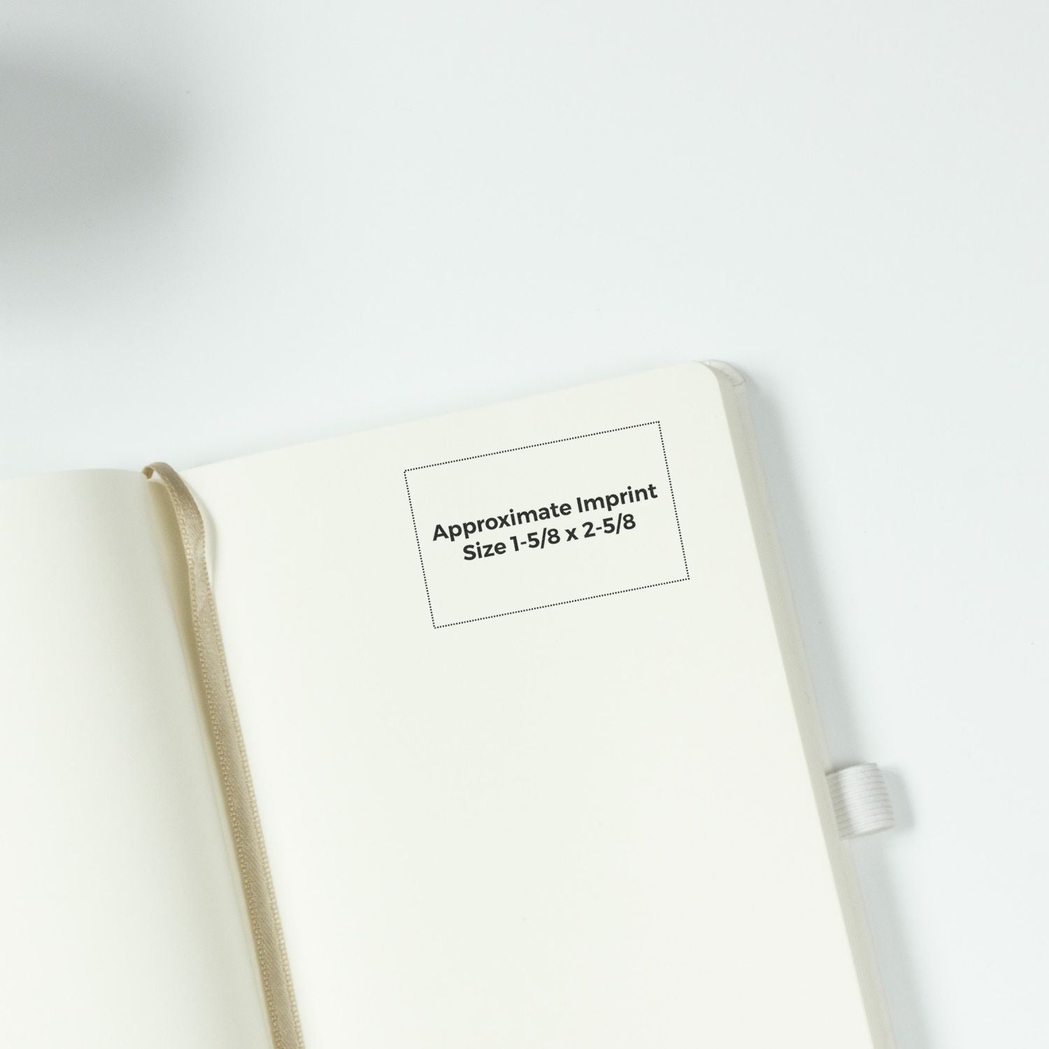 MaxLight Pre-Inked Notary Acknowledgment Stamp imprint on an open notebook, showing approximate size of 1-5/8 x 2-5/8 inches.