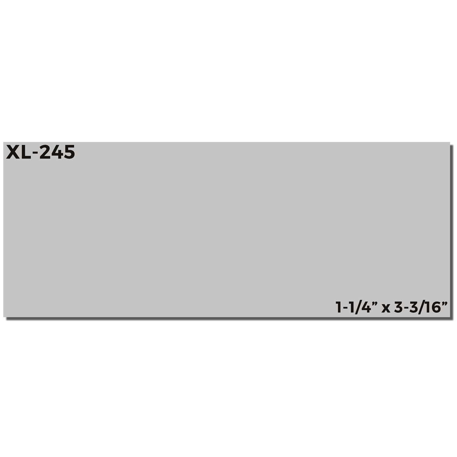 MaxLight XL2-245 Custom Pre-Inked Business Stamp 1-1/4 x 3-3/16, gray rectangular stamp with dimensions and model number displayed.