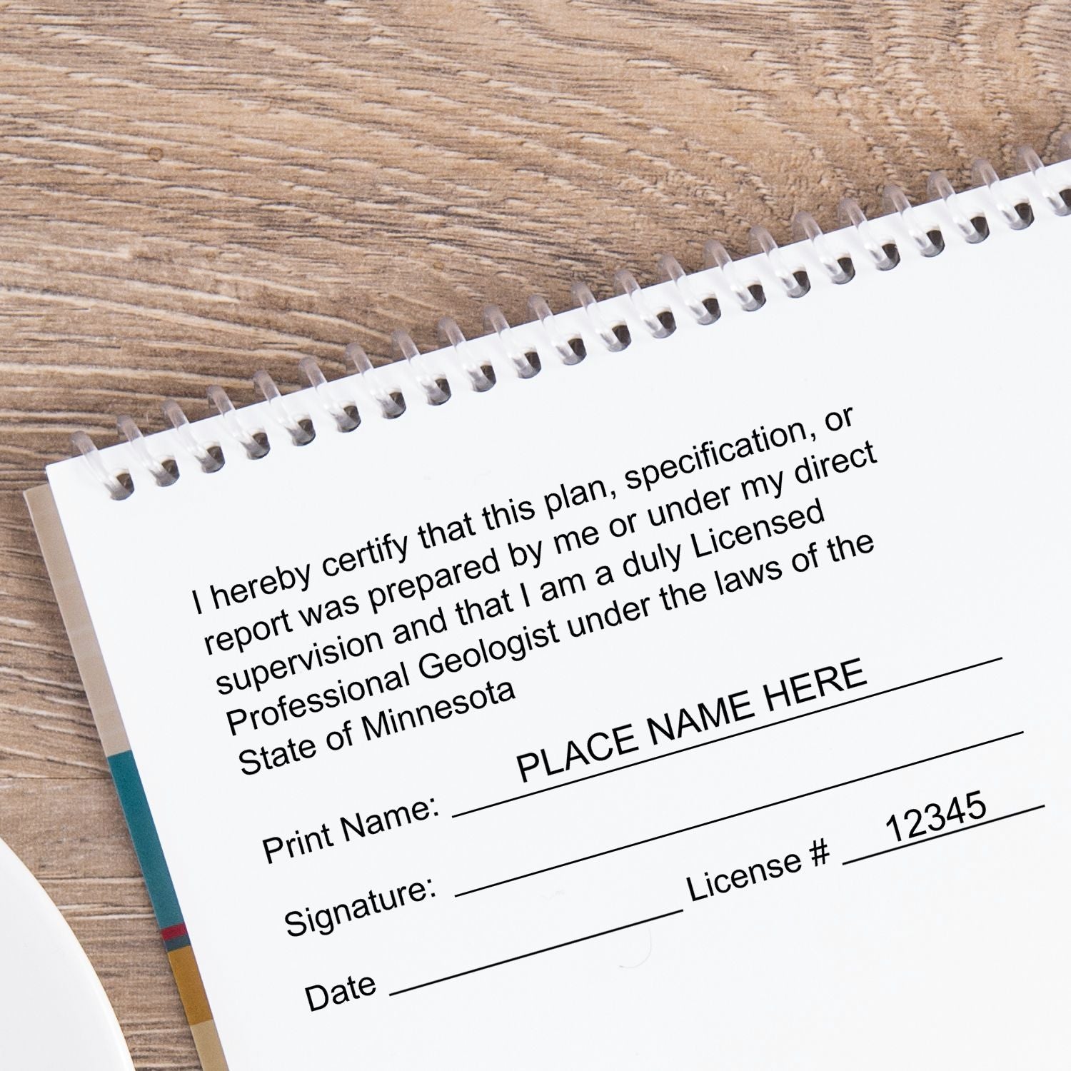 This paper is stamped with a sample imprint of the Premium MaxLight Pre-Inked Minnesota Geology Stamp, signifying its quality and reliability.