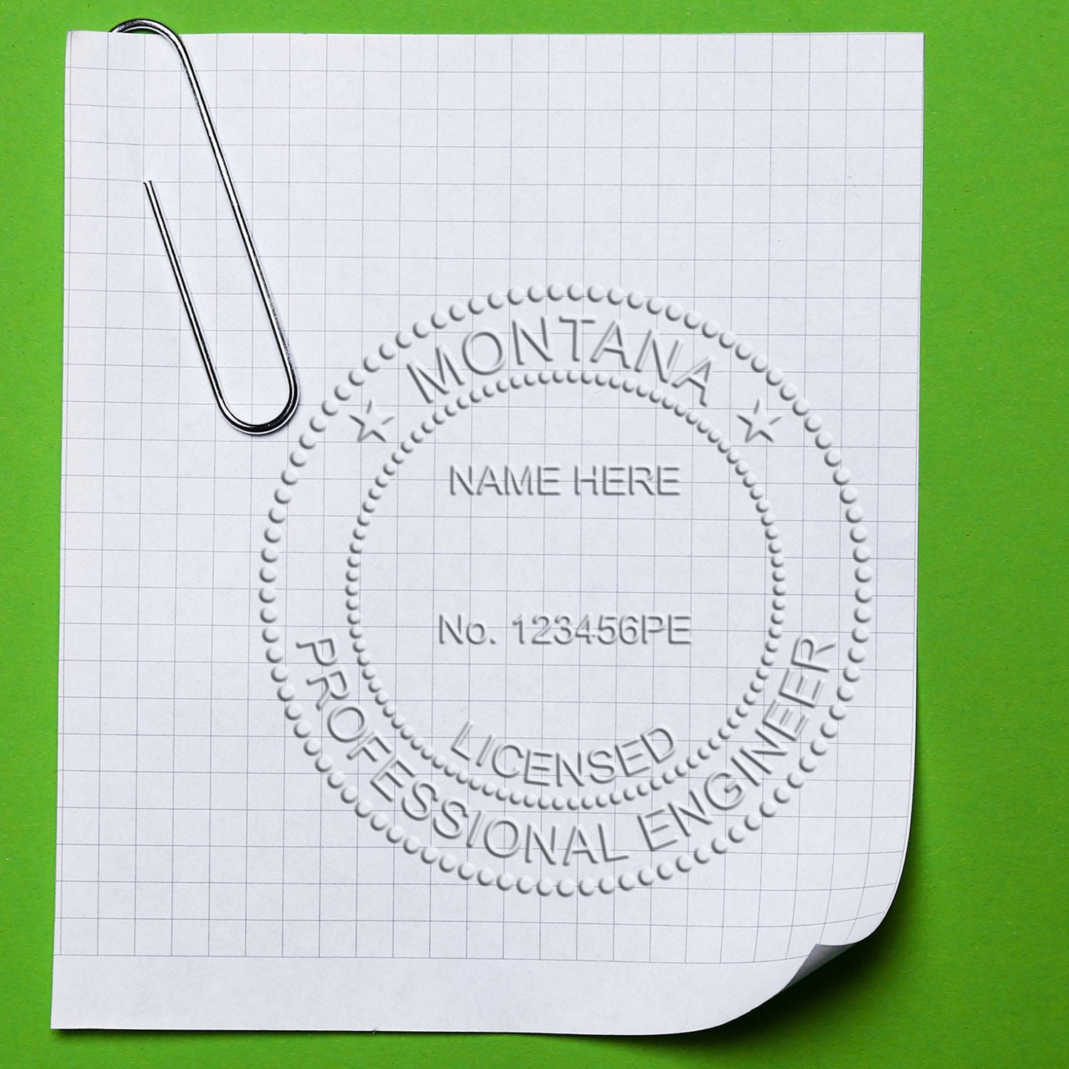 Trodat Hybrid Montana Engineer Seal, state engineer embossing seal with intricate design and branding details.