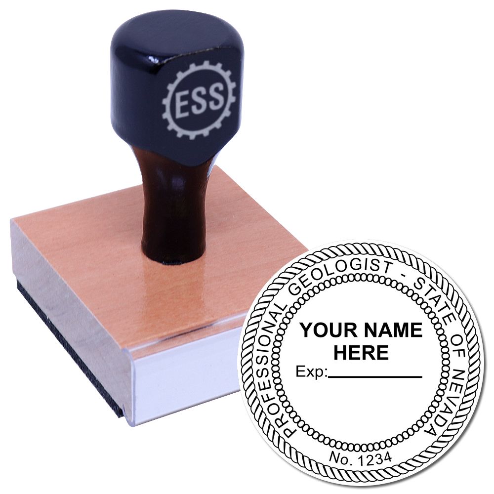 The main image for the Nevada Professional Geologist Seal Stamp depicting a sample of the imprint and imprint sample