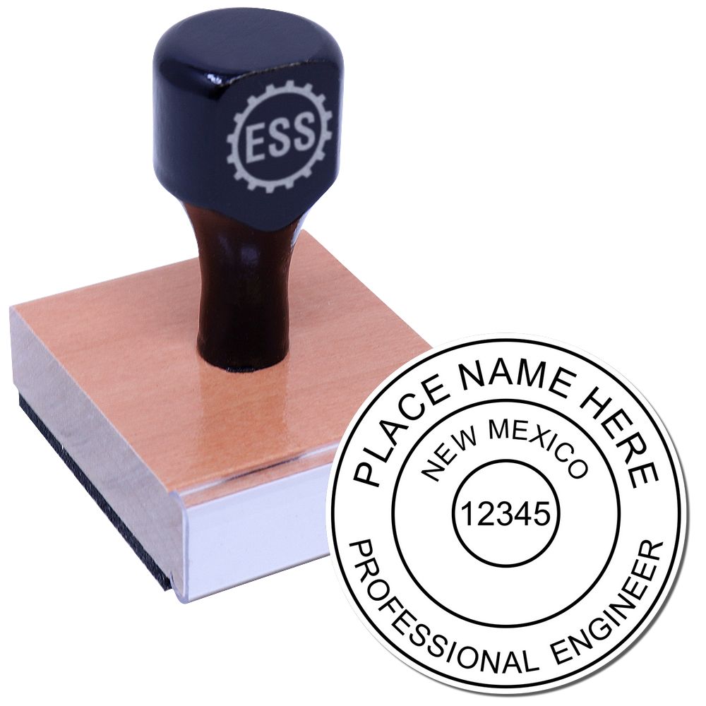 The main image for the New Mexico Professional Engineer Seal Stamp depicting a sample of the imprint and electronic files