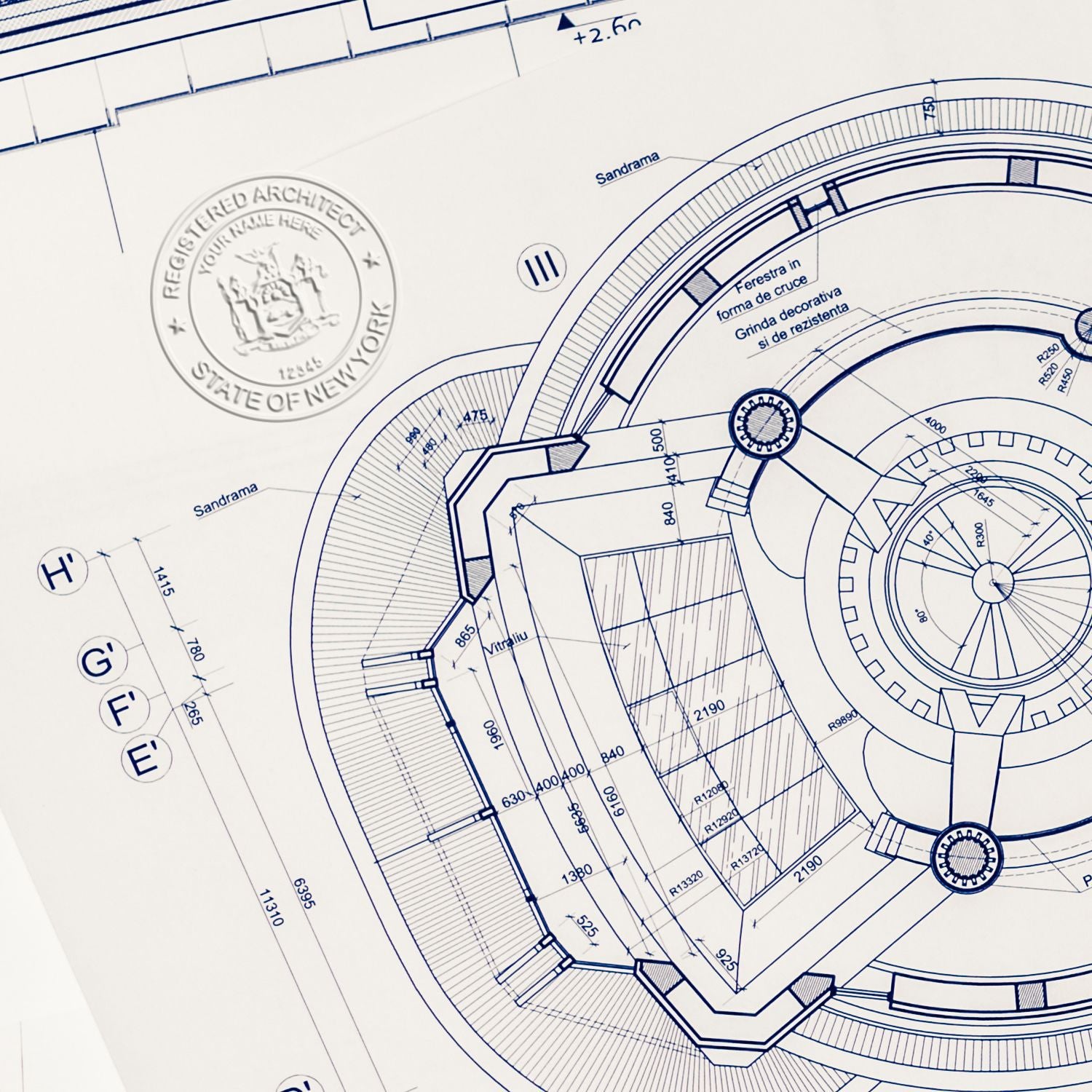 Trodat New York Architect Seal Embosser in use, featuring detailed state design and sturdy construction for official embossing.