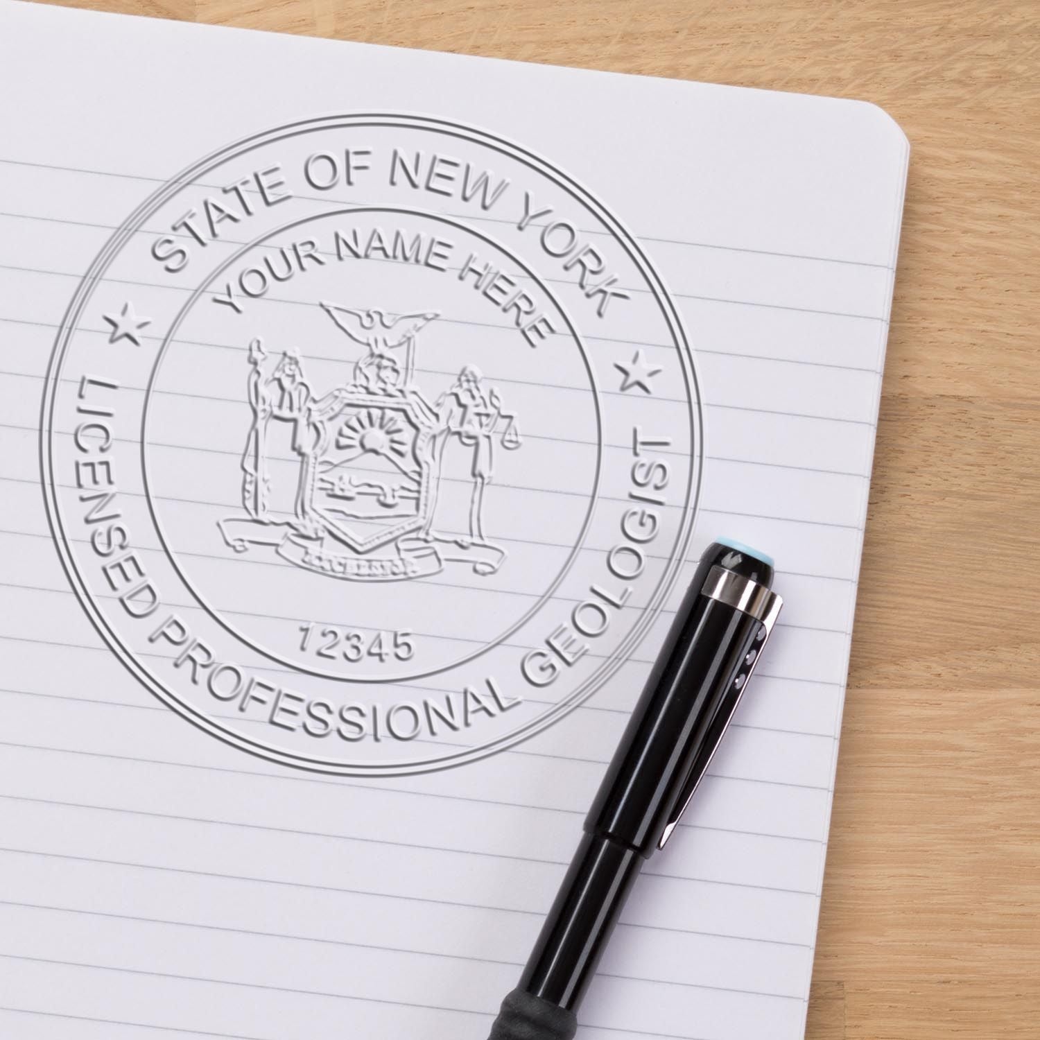 The main image for the Long Reach New York Geology Seal depicting a sample of the imprint and imprint sample