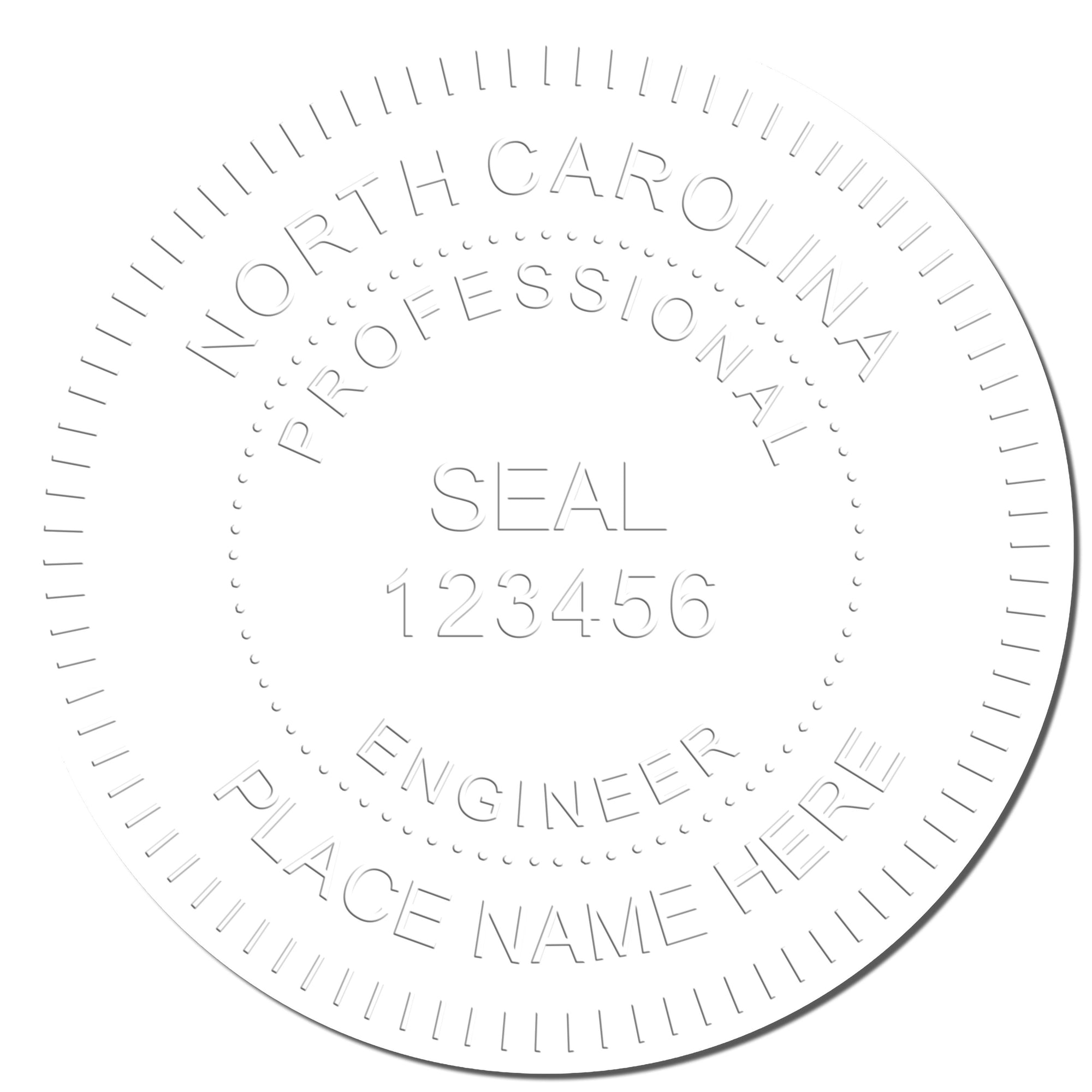 The main image for the North Carolina Engineer Desk Seal depicting a sample of the imprint and electronic files