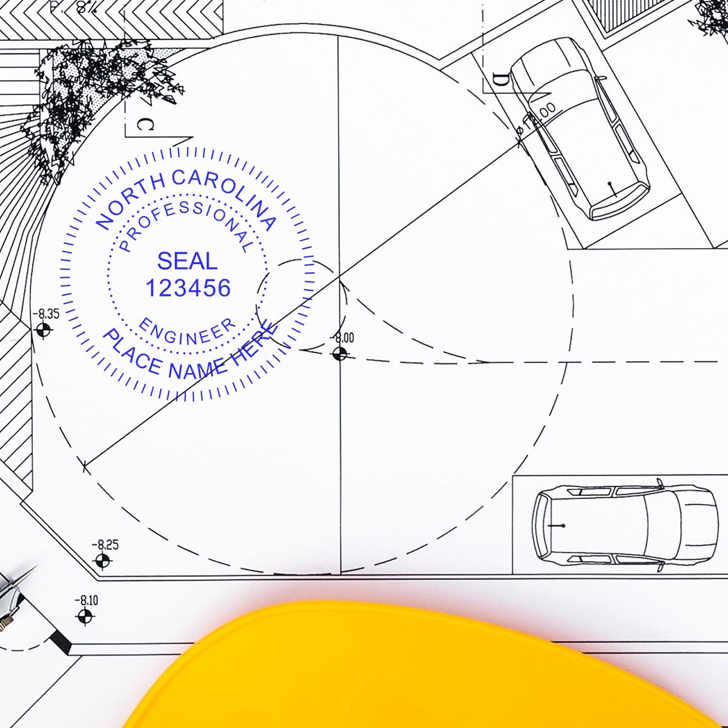 The North Carolina Professional Engineer Seal Stamp stamp impression comes to life with a crisp, detailed photo on paper - showcasing true professional quality.