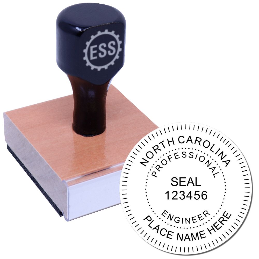 The main image for the North Carolina Professional Engineer Seal Stamp depicting a sample of the imprint and electronic files
