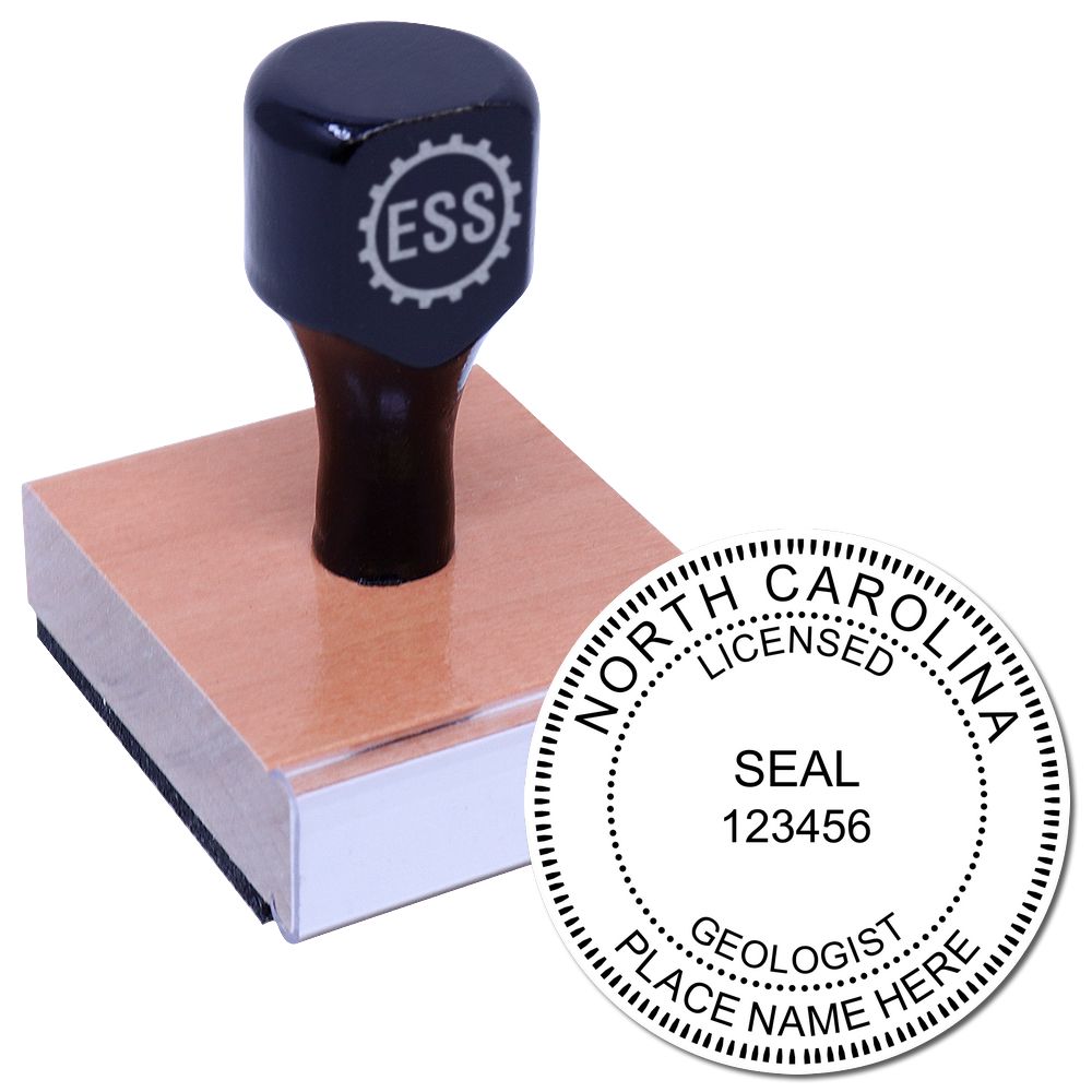 The main image for the North Carolina Professional Geologist Seal Stamp depicting a sample of the imprint and imprint sample