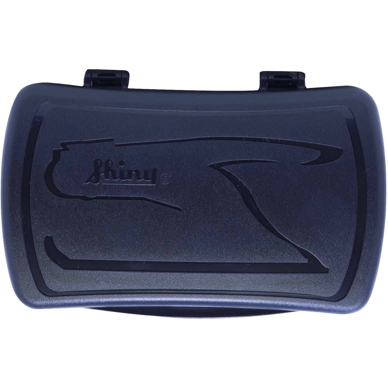 Notary Seal Storage Box, black with a sleek design, featuring the Shiny logo on the lid.