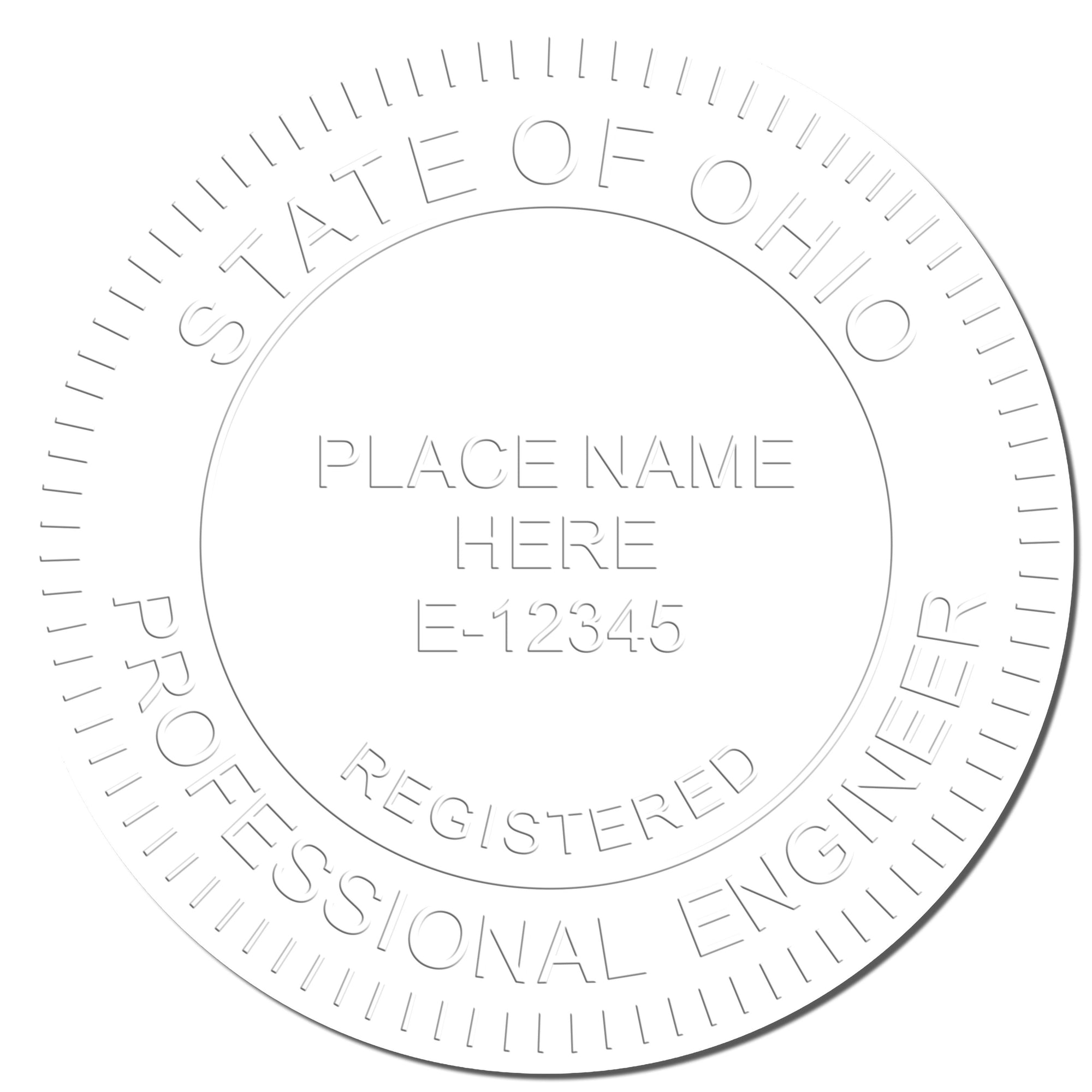 The main image for the Ohio Engineer Desk Seal depicting a sample of the imprint and electronic files