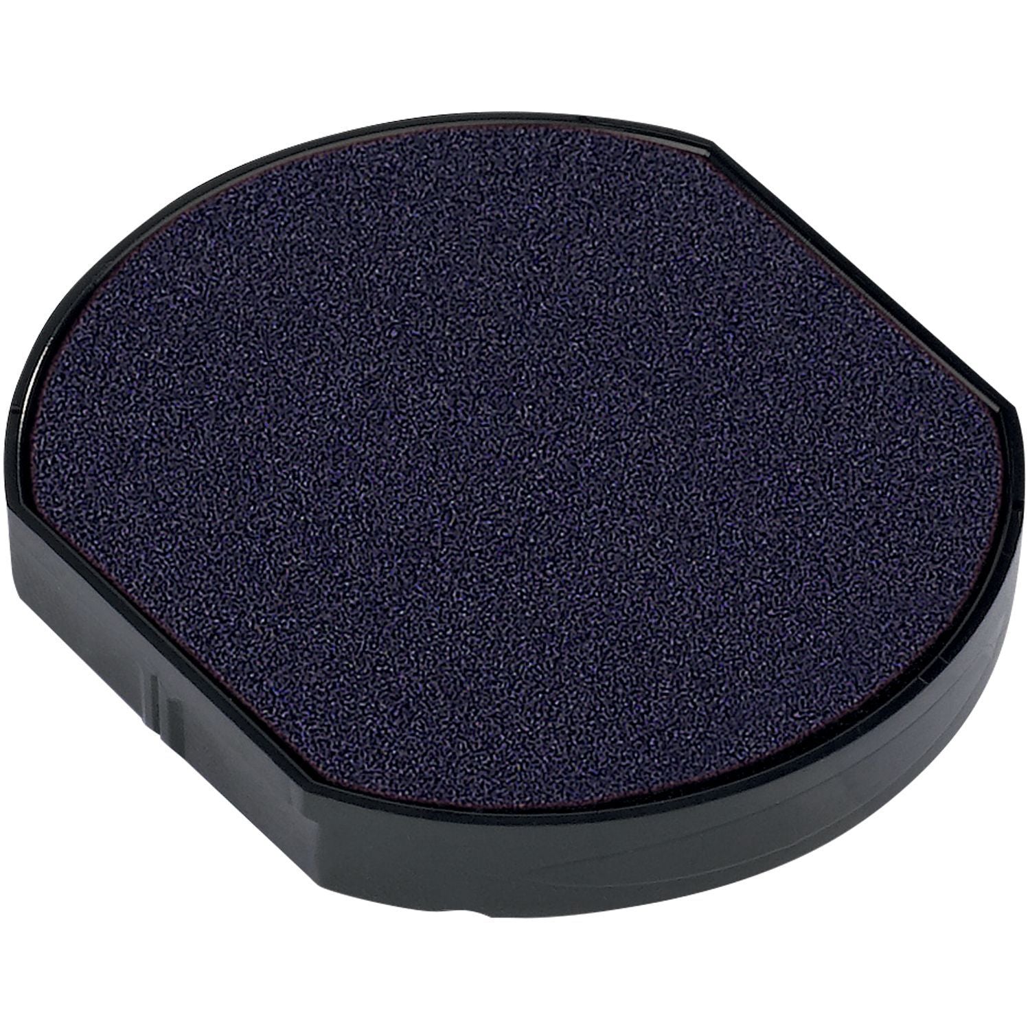 One Color Replacement Ink Pad for 46130 Trodat Stamp in purple, shown in a round shape with a black plastic casing.