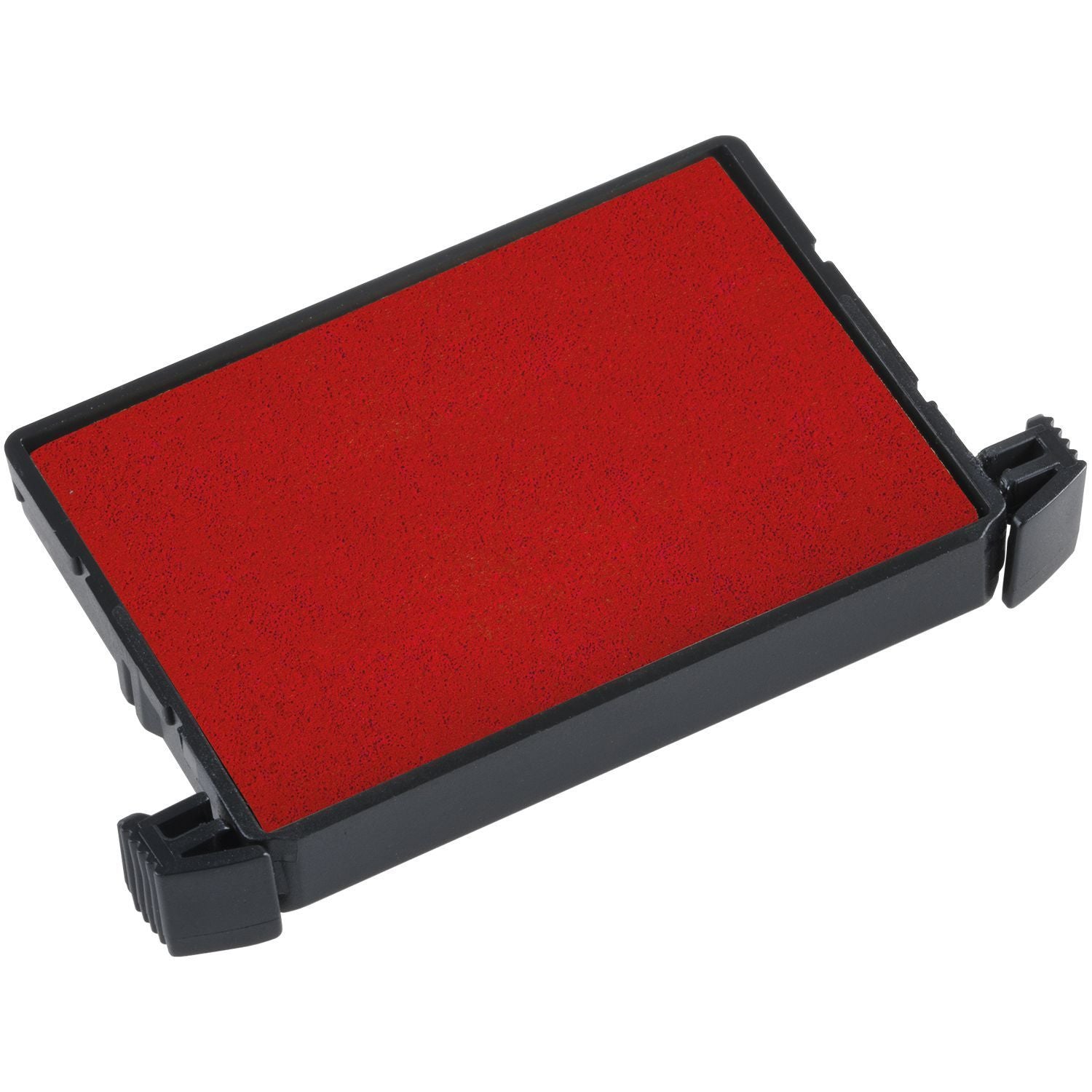 Red One Color Replacement Ink Pad for 4850, 4810, 4836 Trodat Stamps, shown in a black plastic casing with side grips.