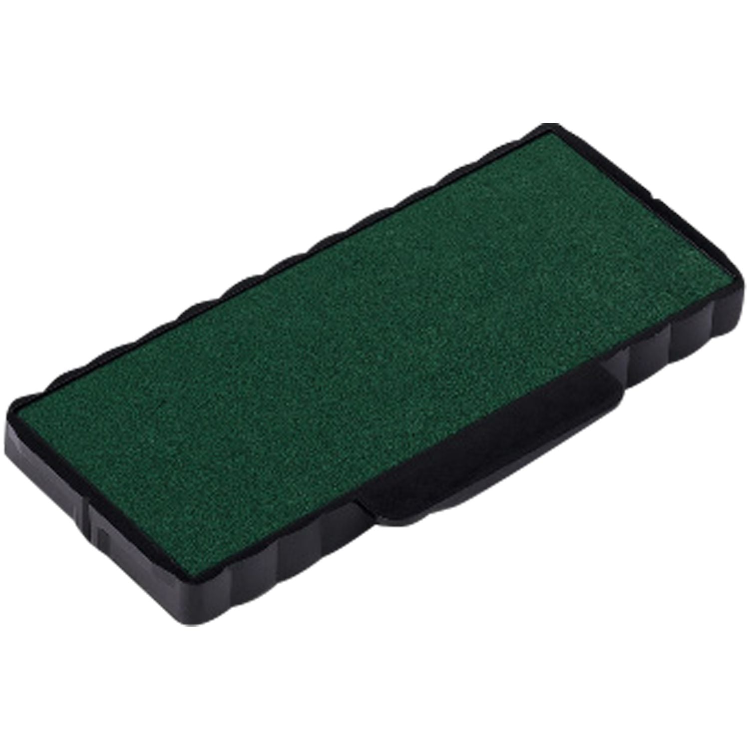 Green One Color Replacement Ink Pad for 5205 Trodat Stamp, rectangular shape with a black plastic base.