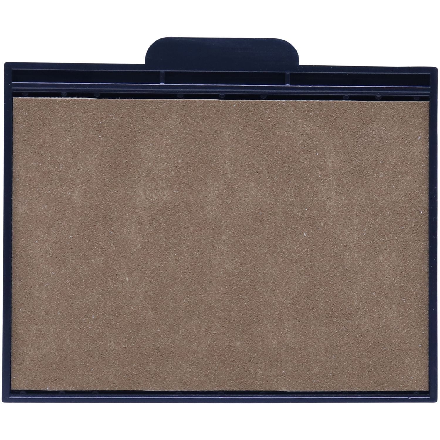 One Color Replacement Ink Pad for HM-6108, E-908, E-918 and HM-6008 Stamps, shown in a black plastic casing with a brown ink surface.