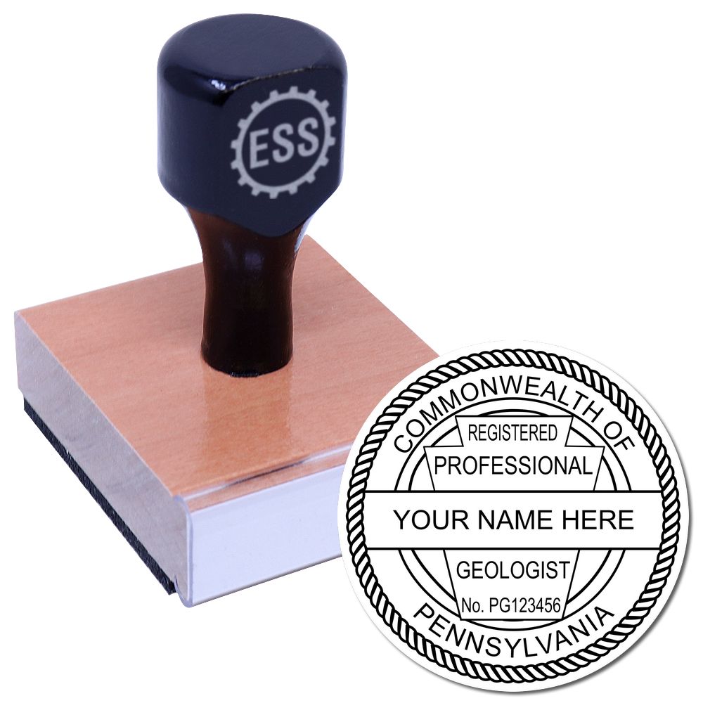 The main image for the Pennsylvania Professional Geologist Seal Stamp depicting a sample of the imprint and imprint sample