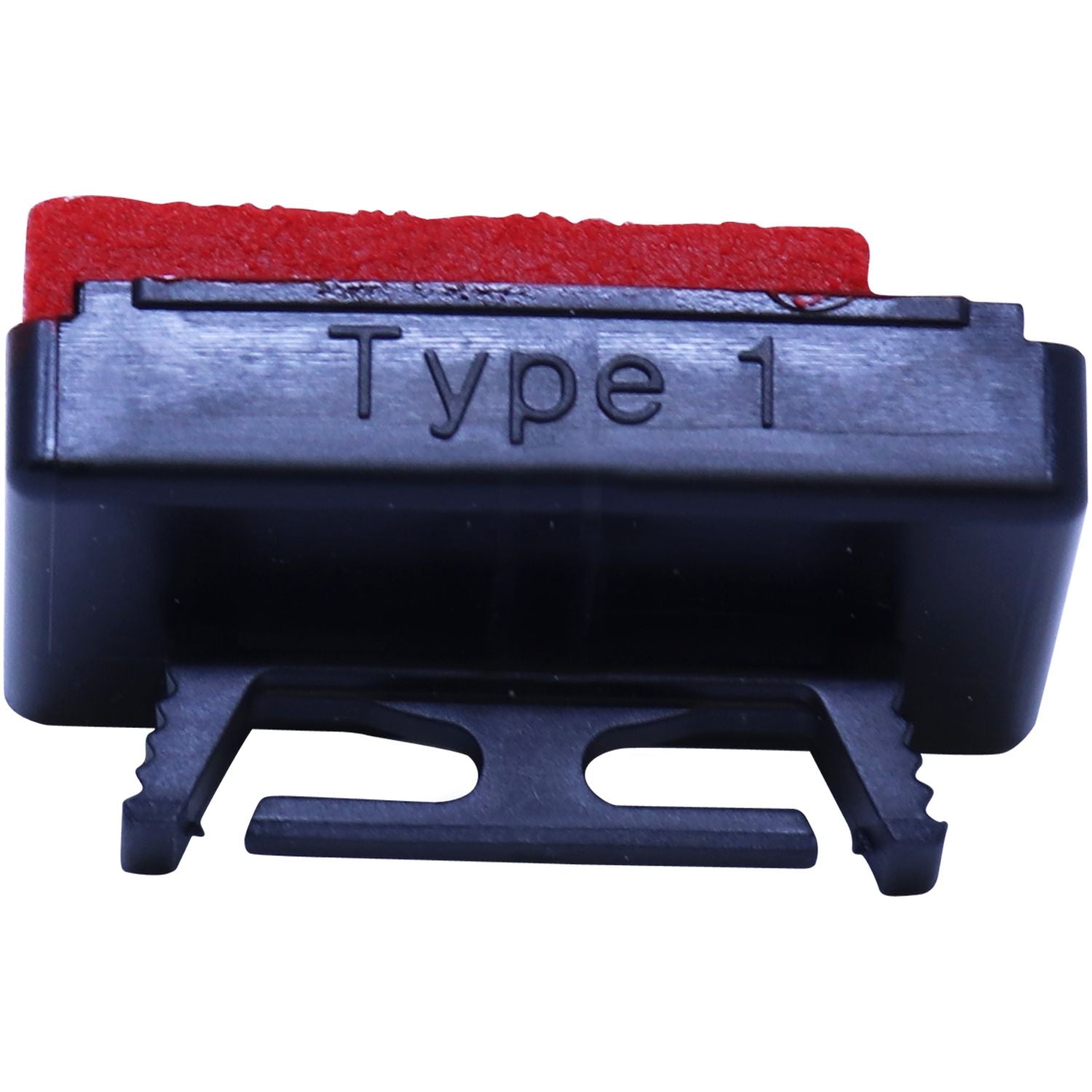 Replacement Pad for Reiner Type 1 Machines, shown in black with a red ink pad, designed for efficient and precise stamping.