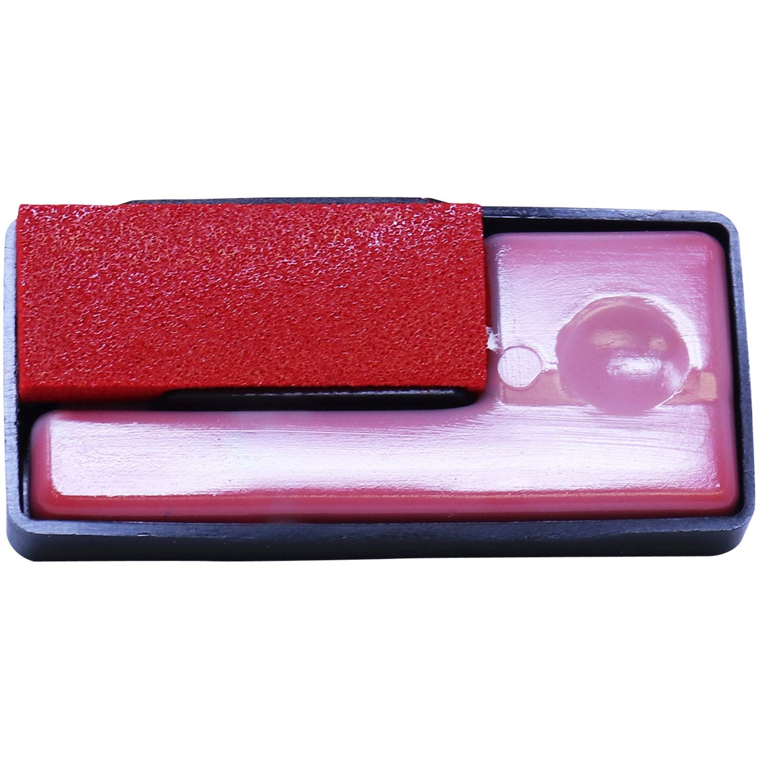 Replacement Ink Pad for Reiner Type 2 Machines, red, front view, showing the ink pad and plastic casing.