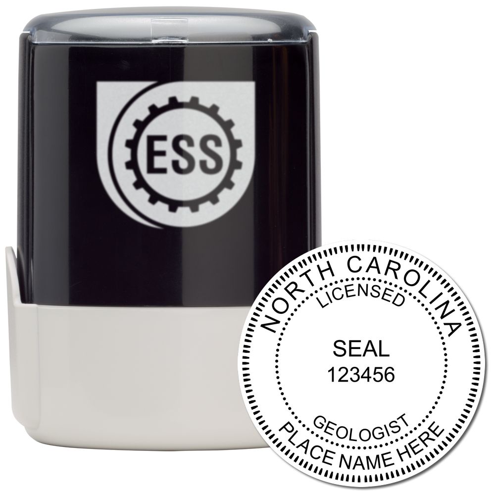 The main image for the Self-Inking North Carolina Geologist Stamp depicting a sample of the imprint and imprint sample