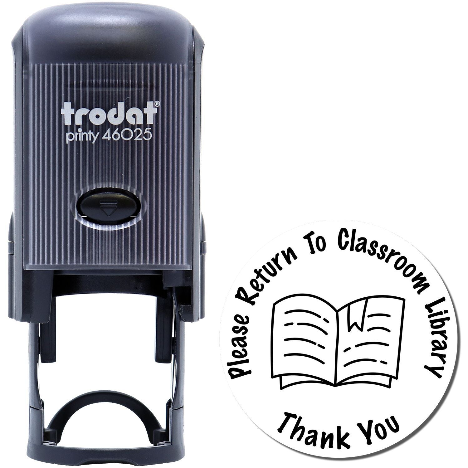 Self-Inking Round Please Return to Classroom Library Stamp Main Image