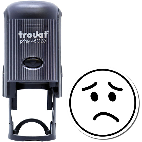 Self-Inking Round Sad Face Stamp, Teacher Stamp