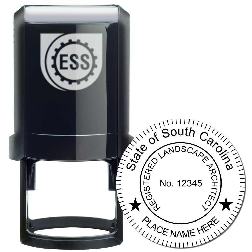 The main image for the Self-Inking South Carolina Landscape Architect Stamp depicting a sample of the imprint and electronic files