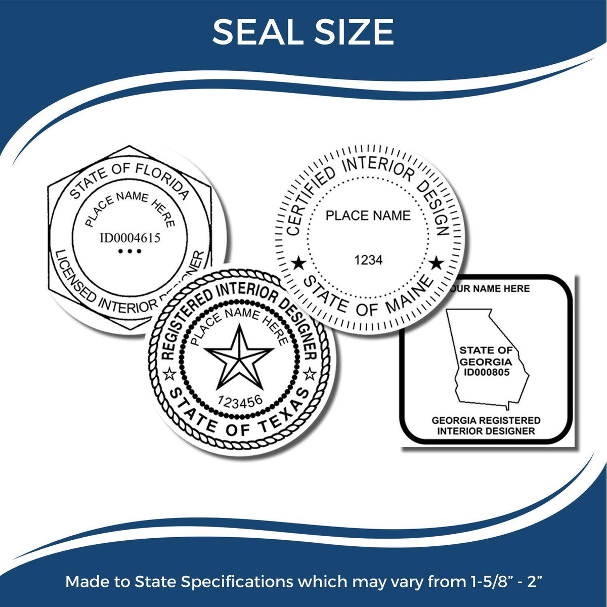 Interior Designer Self Inking Rubber Stamp of Seal - Engineer Seal Stamps - Stamp Type_Self-Inking, Type of Use_Professional