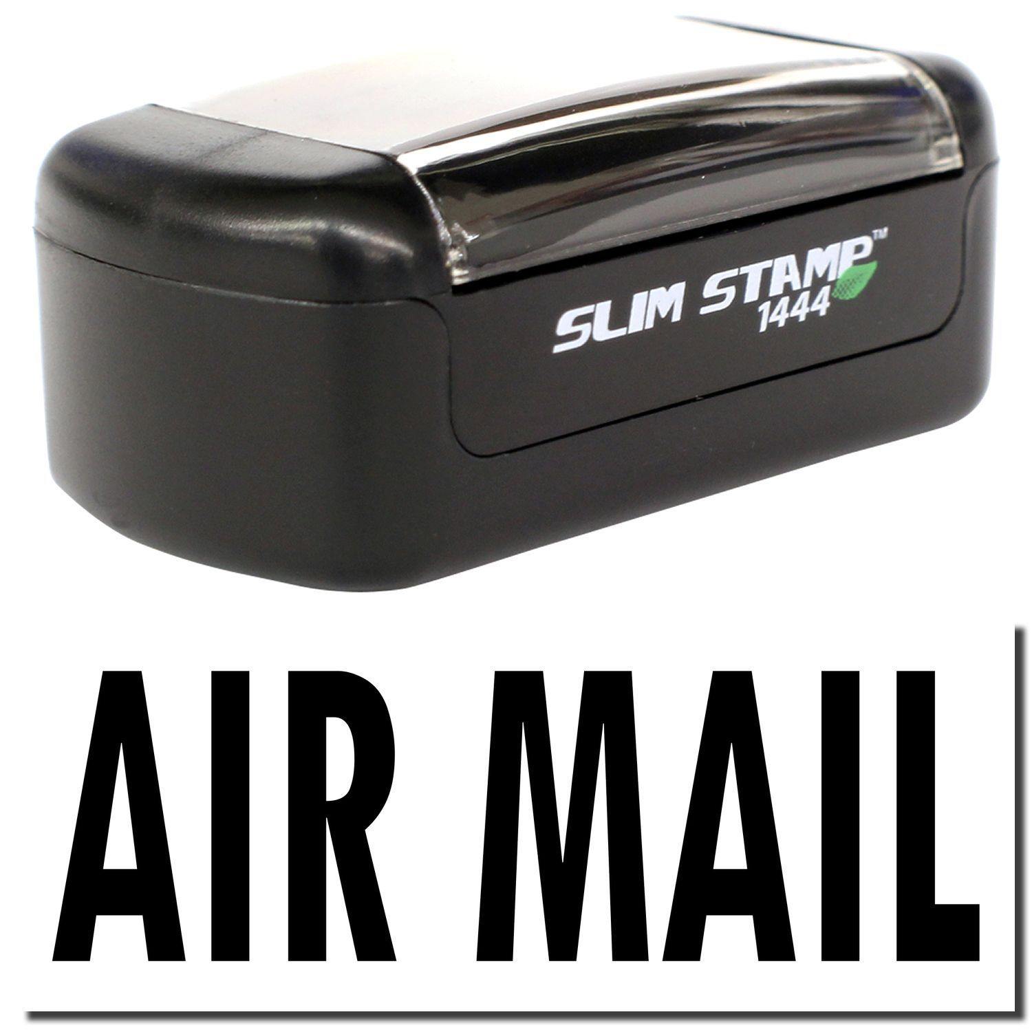 A stock office pre-inked stamp with a stamped image showing how the text "AIR MAIL" is displayed after stamping.