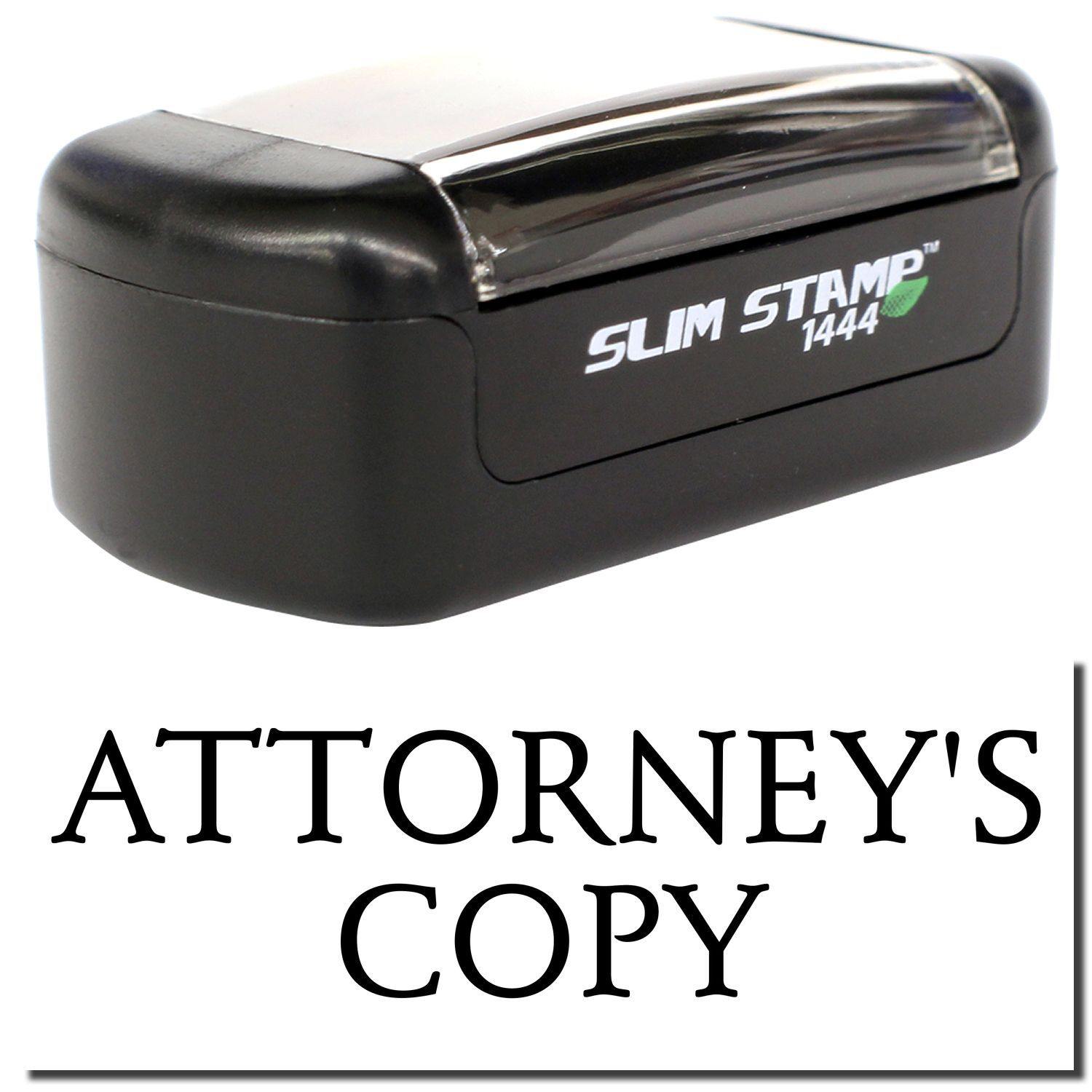 A stock office pre-inked stamp with a stamped image showing how the text "ATTORNEY'S COPY" is displayed after stamping.