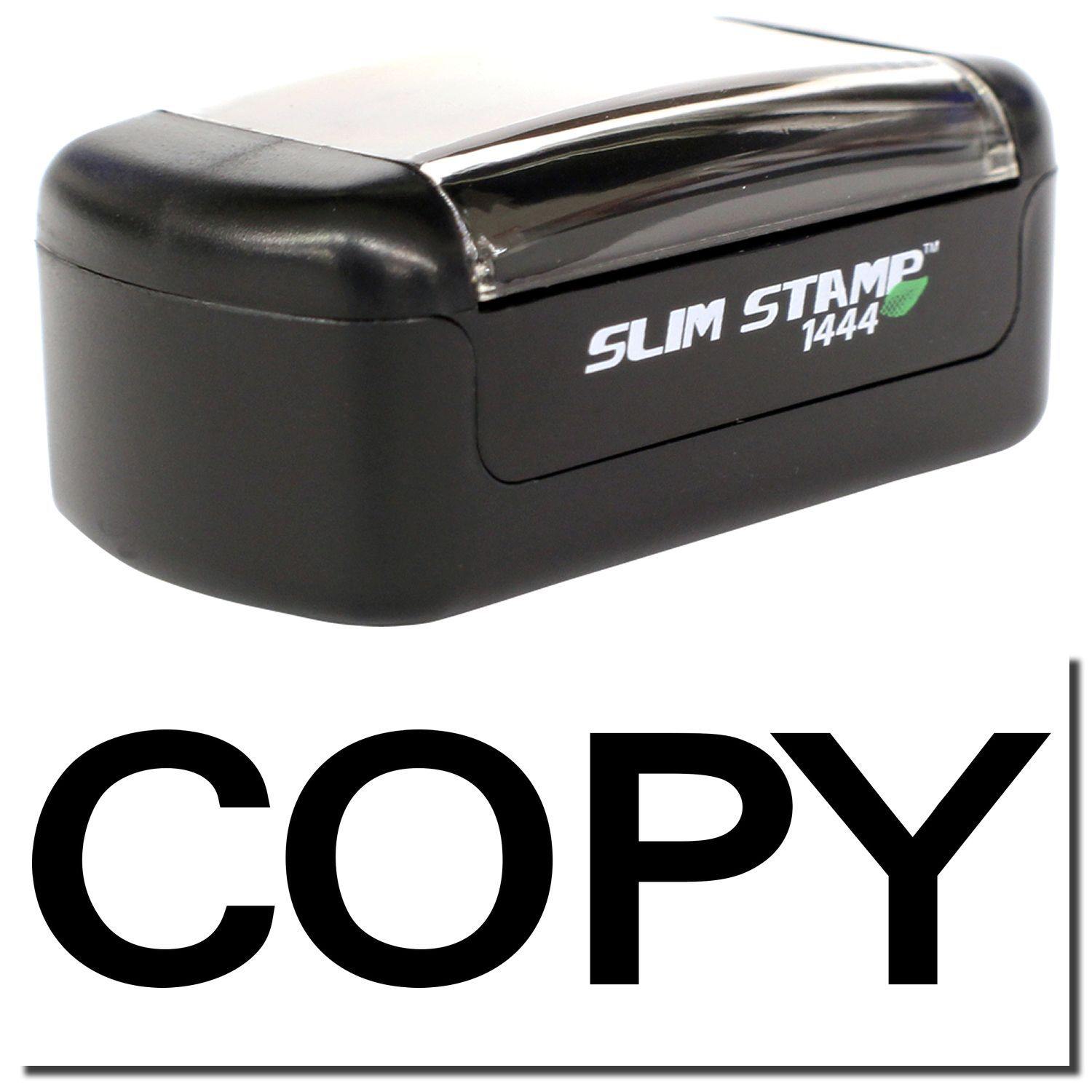A stock office pre-inked stamp with a stamped image showing how the text "COPY" in bold font is displayed after stamping.