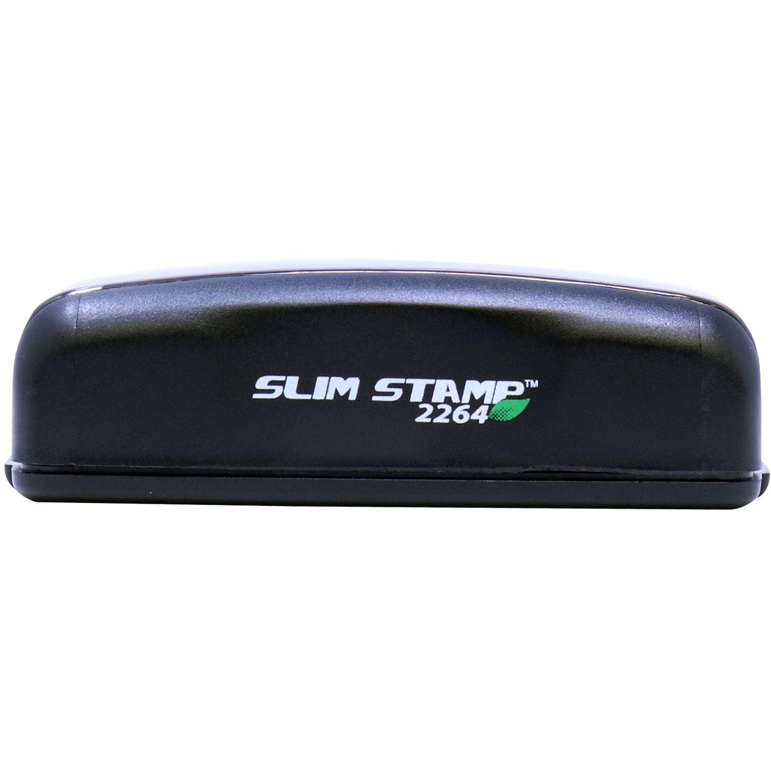 Black Slim Pre-Inked Stamp Identification Notary Stamp with Slim Stamp 2264 text on the front, compact and sleek design.